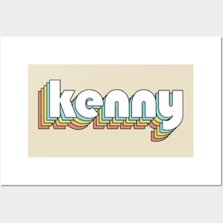 Kenny - Retro Rainbow Typography Faded Style Posters and Art